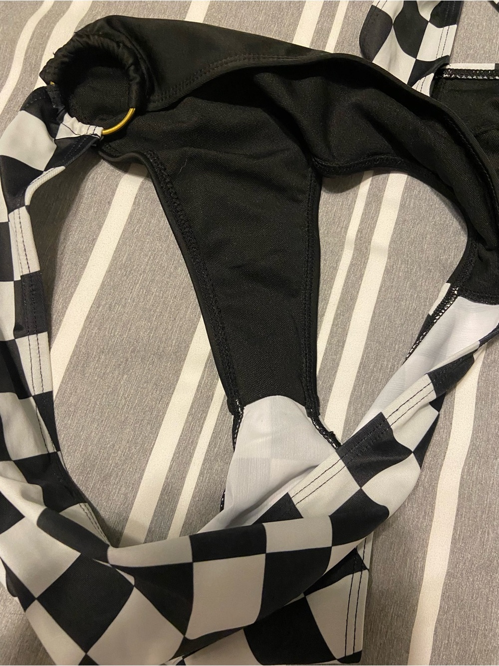 Source Unknown Black & White Checkerboard Bikini Set - Picture 4 of 4